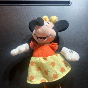 Disney Minnie Mouse Plush Toy - Orange and Yellow October Birthstone Necklace